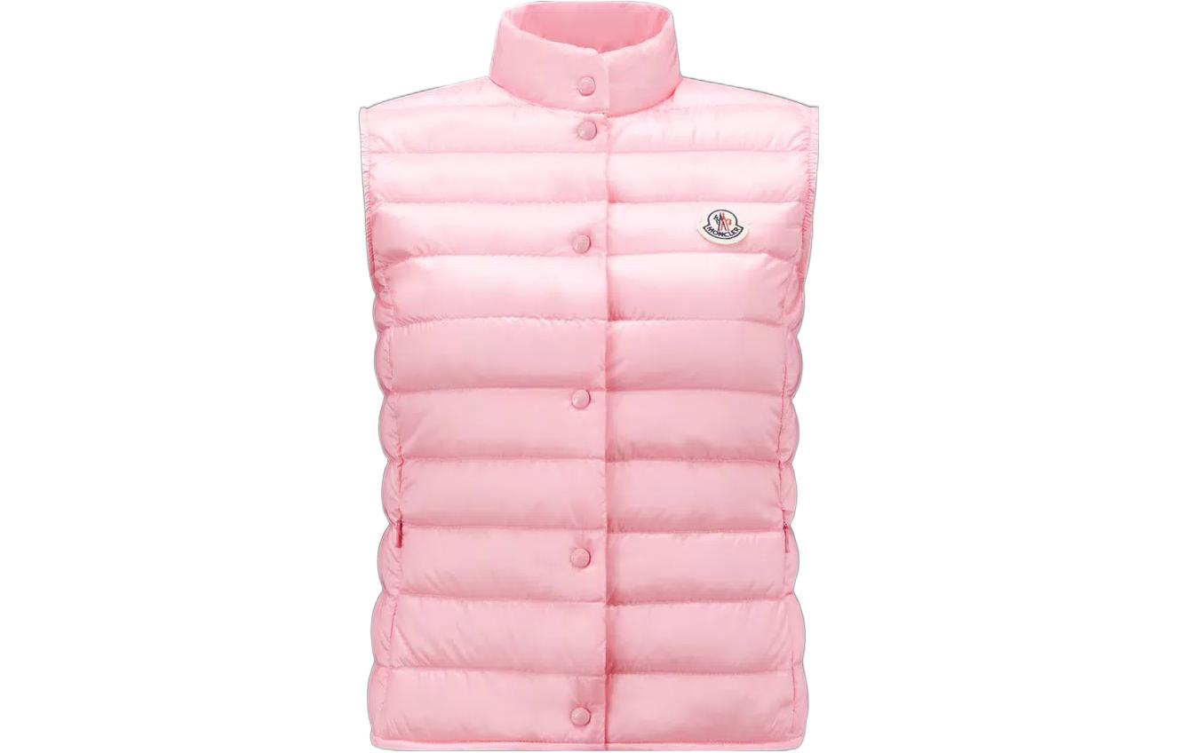 (Women) Moncler Liane SS23  Pink Sleeveless Puffer Vest with Stand Collar. I10931A1020053048538