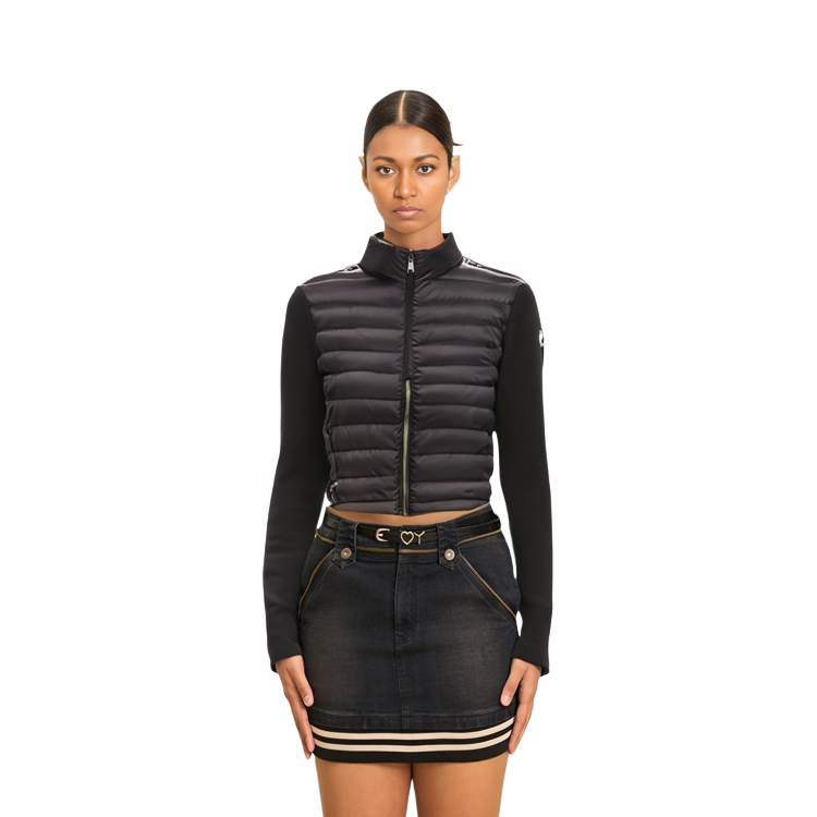 Shop (W) 몽클레어 여성용 경량 나일론 패딩 울 스웨터 블랙. 0939B50900A9001999