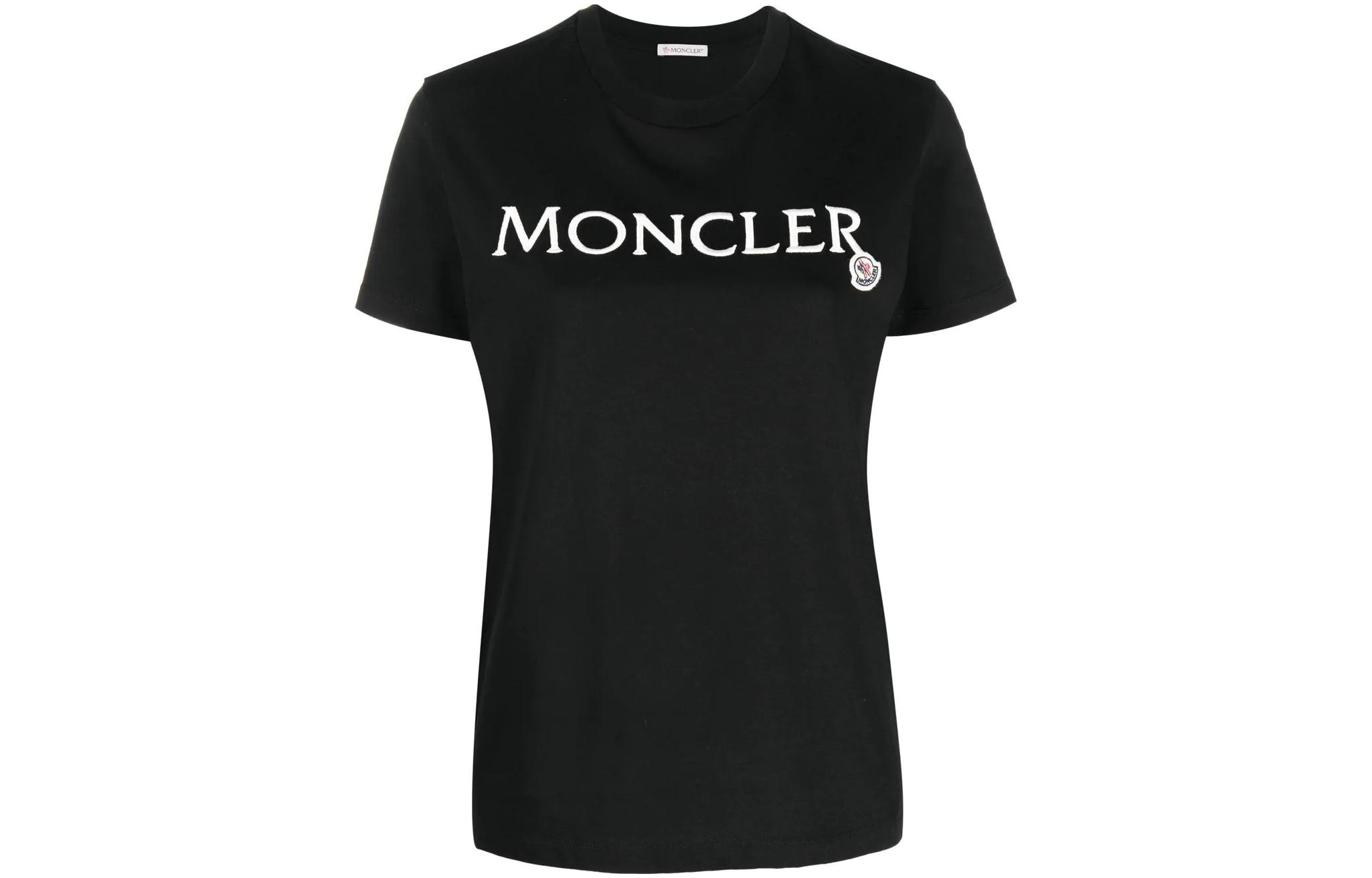 (Women) Moncler Logo Embroidered Crewneck Short Sleeve Regular T-Shirt SS23 Women Black I10938C00009829HP999