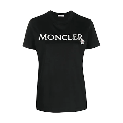 (Women) Moncler Logo Embroidered Crewneck Short Sleeve Regular T-Shirt SS23 Women Black I10938C00009829HP999