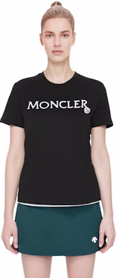(W) 蒙口logo刺绣女士短袖圆领T恤 SS23 黑色 I10938C00009829HP999 Sizing (W) 蒙口logo刺绣女士短袖圆领T恤 SS23 黑色 I10938C00009829HP999