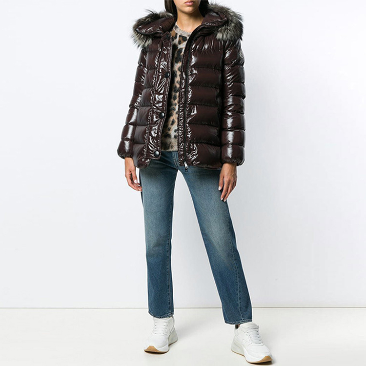 (Women) Moncler Logo Fur Hooded Down Jacket Brown 46399-25-68950-243 圖 3