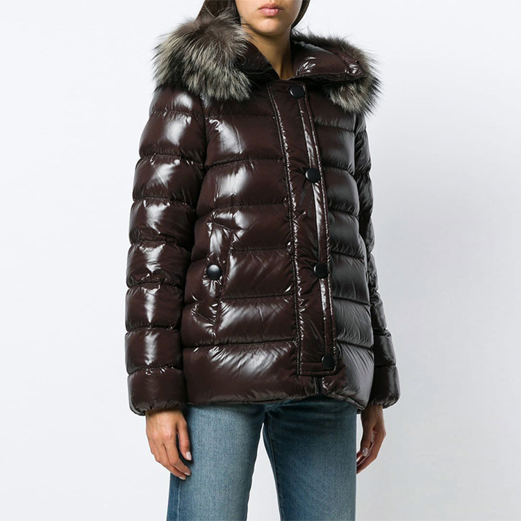 (Women) Moncler Logo Fur Hooded Down Jacket Brown 46399-25-68950-243 圖 5