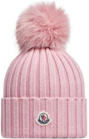 Order (W) Moncler Logo 美麗諾羊毛針織毛帽 淺粉色 J20933B00027M1131518