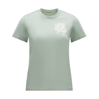 (Women) Moncler Logo Print Short Sleeve T-Shirt Light Green I10938C00016829HP80B