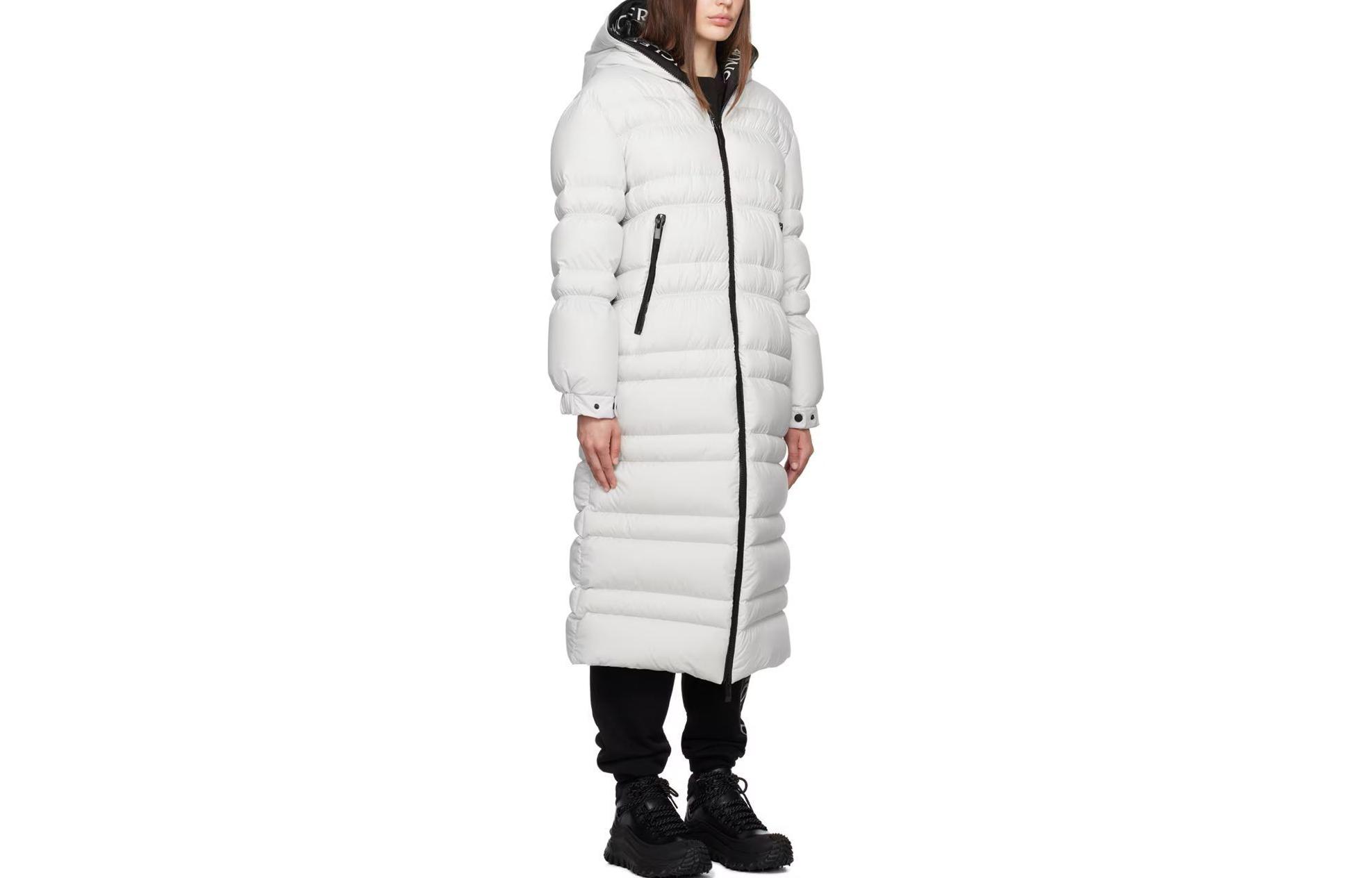 (Women) Moncler Long Hooded Puffer Jacket Grey Color I20931C00006596IU90D 圖 4