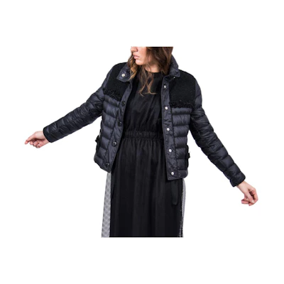 (Women) Moncler LUNAIRE Wool-Blend Down Jacket Black F10931A50300C0358