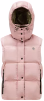 (Women) Moncler Luzule Light Pink Logo Hooded Zip Puffer Vest. I20931A001026895051A (Women) Moncler Luzule Light Pink Logo Hooded Zip Puffer Vest. I20931A001026895051A