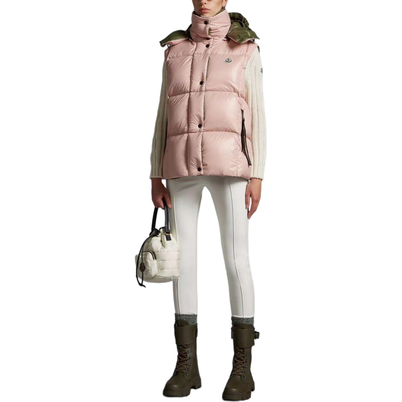 (Women) Moncler Luzule  Light Pink Logo Hooded Zip Puffer Vest. I20931A001026895051A 圖 3
