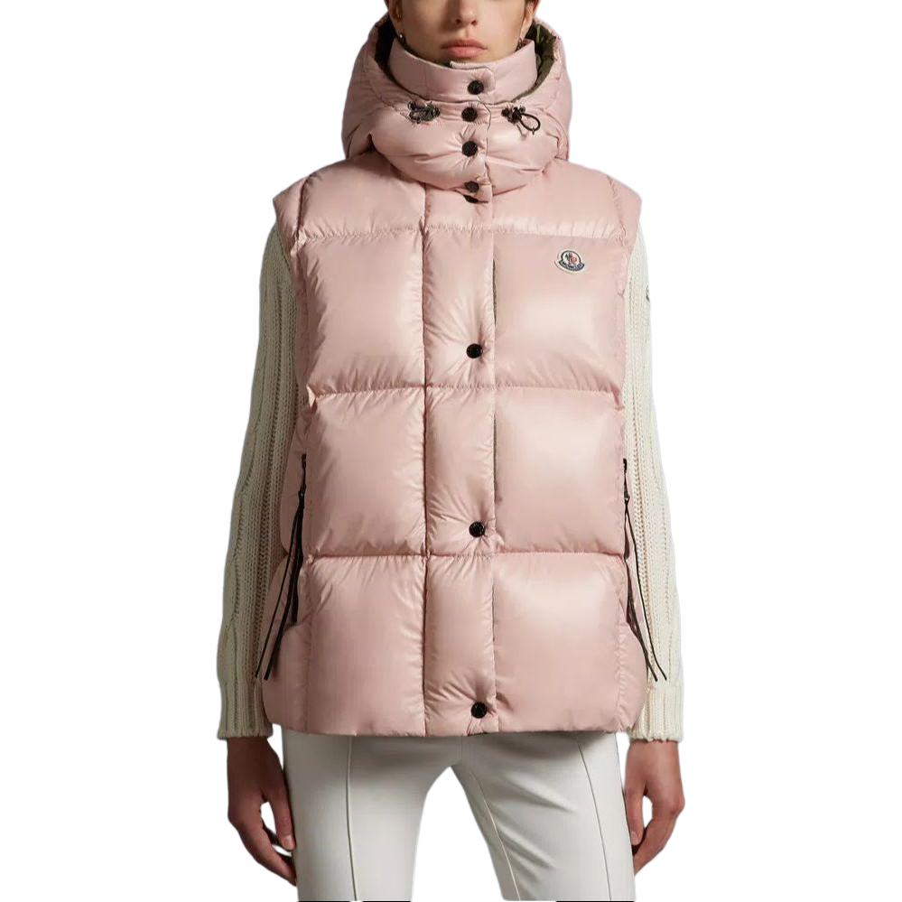 (Women) Moncler Luzule  Light Pink Logo Hooded Zip Puffer Vest. I20931A001026895051A 圖 4
