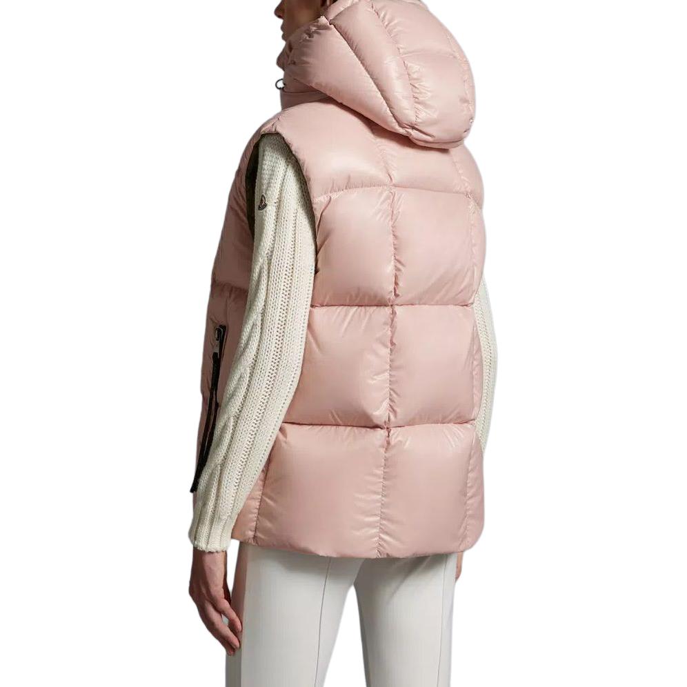 (Women) Moncler Luzule  Light Pink Logo Hooded Zip Puffer Vest. I20931A001026895051A 圖 5