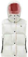 (Women) Moncler Luzule White Short Down Vest with Logo I20931A0010268950034 (Women) Moncler Luzule White Short Down Vest with Logo I20931A0010268950034