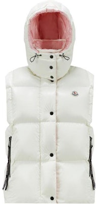 (W) モンクレール ルズール ホワイト ロゴ付きショートダウンベスト I20931A0010268950034 Order (W) モンクレール ルズール ホワイト ロゴ付きショートダウンベスト I20931A0010268950034