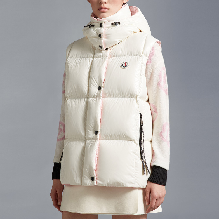 Purchase (W) Moncler Luzule Jaket Pendek Putih dengan Logo. I20931A0010268950034