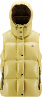 (Women) Moncler Luzule Yellow Short Down Vest with Felt Logo. H20931A0006468950110 (Women) Moncler Luzule Yellow Short Down Vest with Felt Logo. H20931A0006468950110