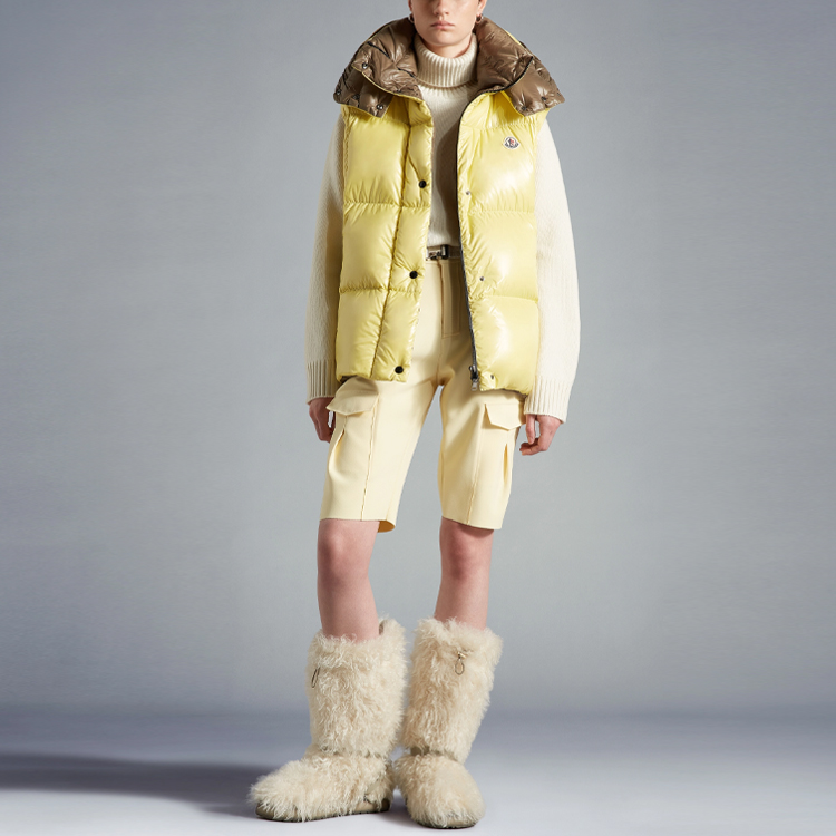 Lookbook (W) 蒙克莱黄光短款羽绒背心带毛毡标志 H20931A0006468950110