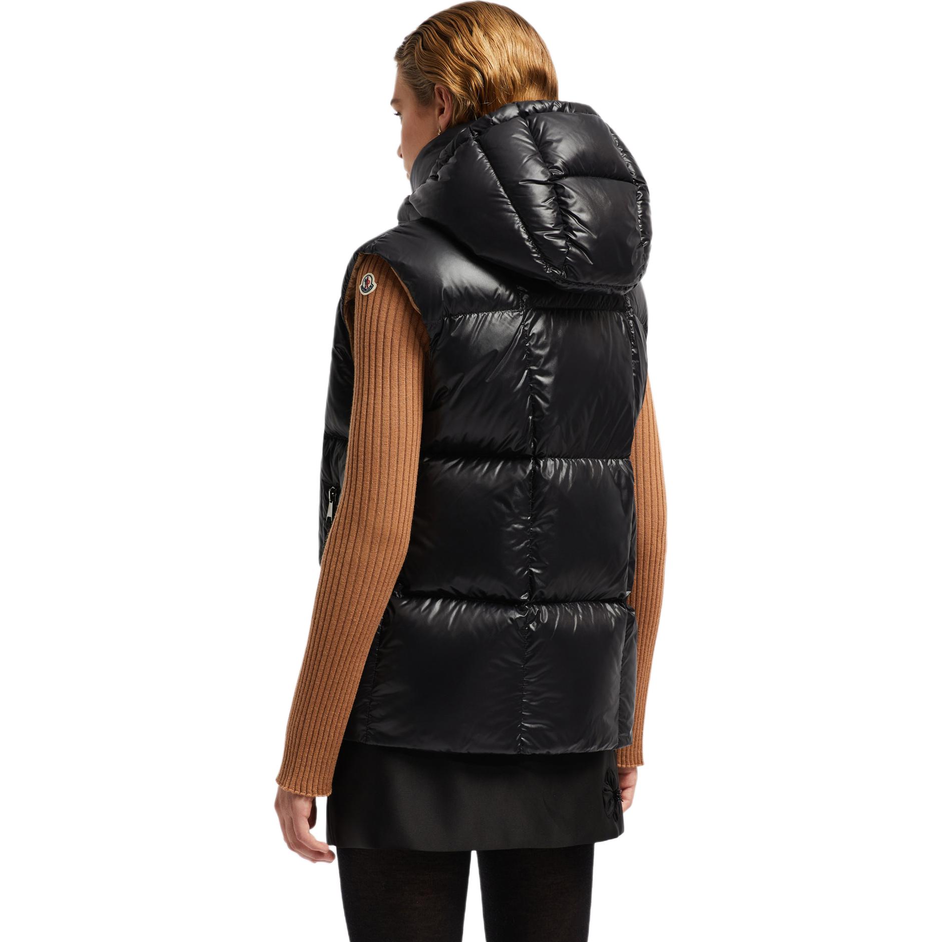(Women) Moncler Luzule FW24  Black Glossy Detachable Hood Puffer Vest. J20931A0013968950999 圖 4
