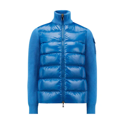(Women) Moncler MAGLIA CARDIGAN Blue Down Jacket with Zip and Stand Collar. H20939B00026M1131728