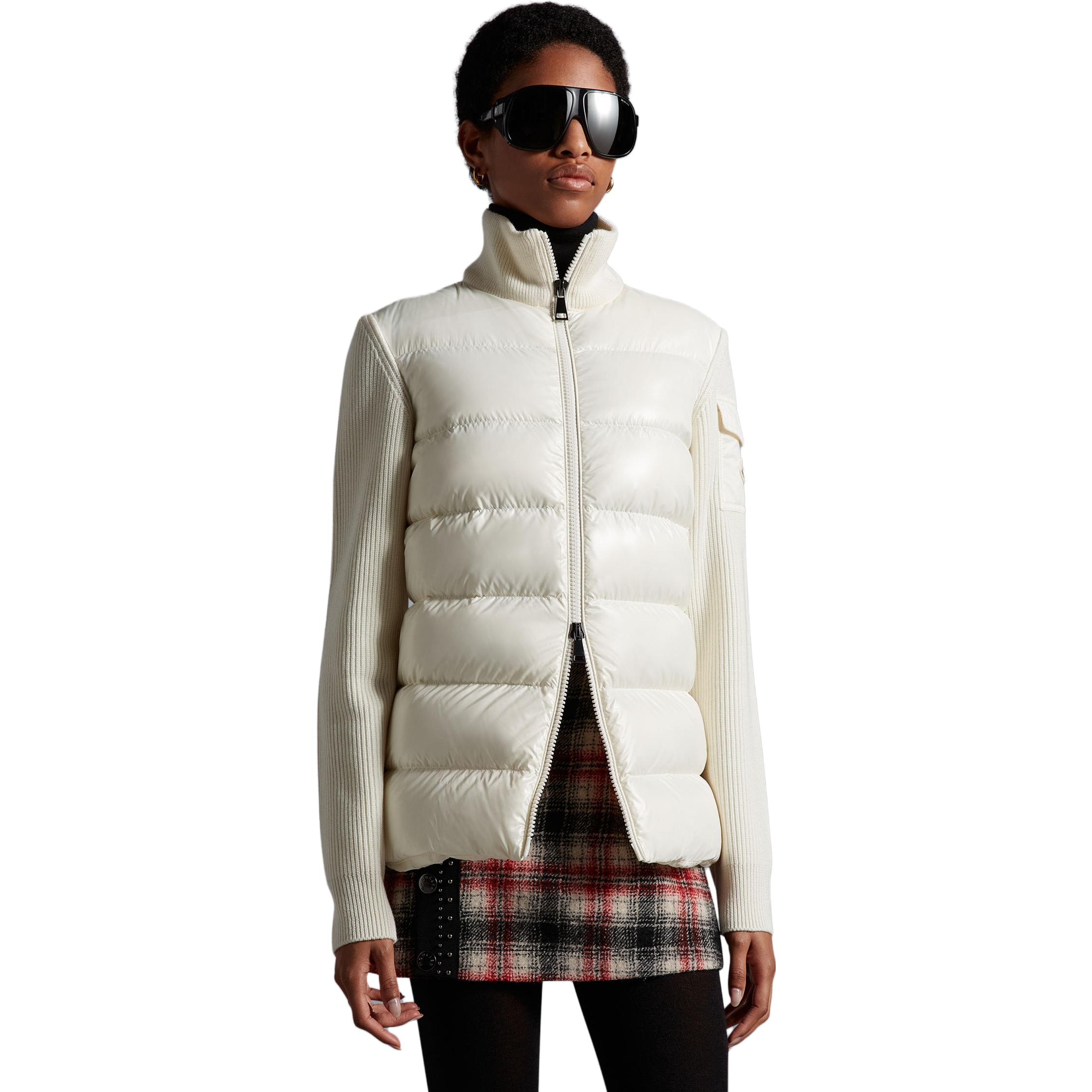 Shop (W) 蒙克莱 MAGLIA CARDIGAN FW22 白色拉链短款冬季羽绒夹克 H20939B00026M1131034