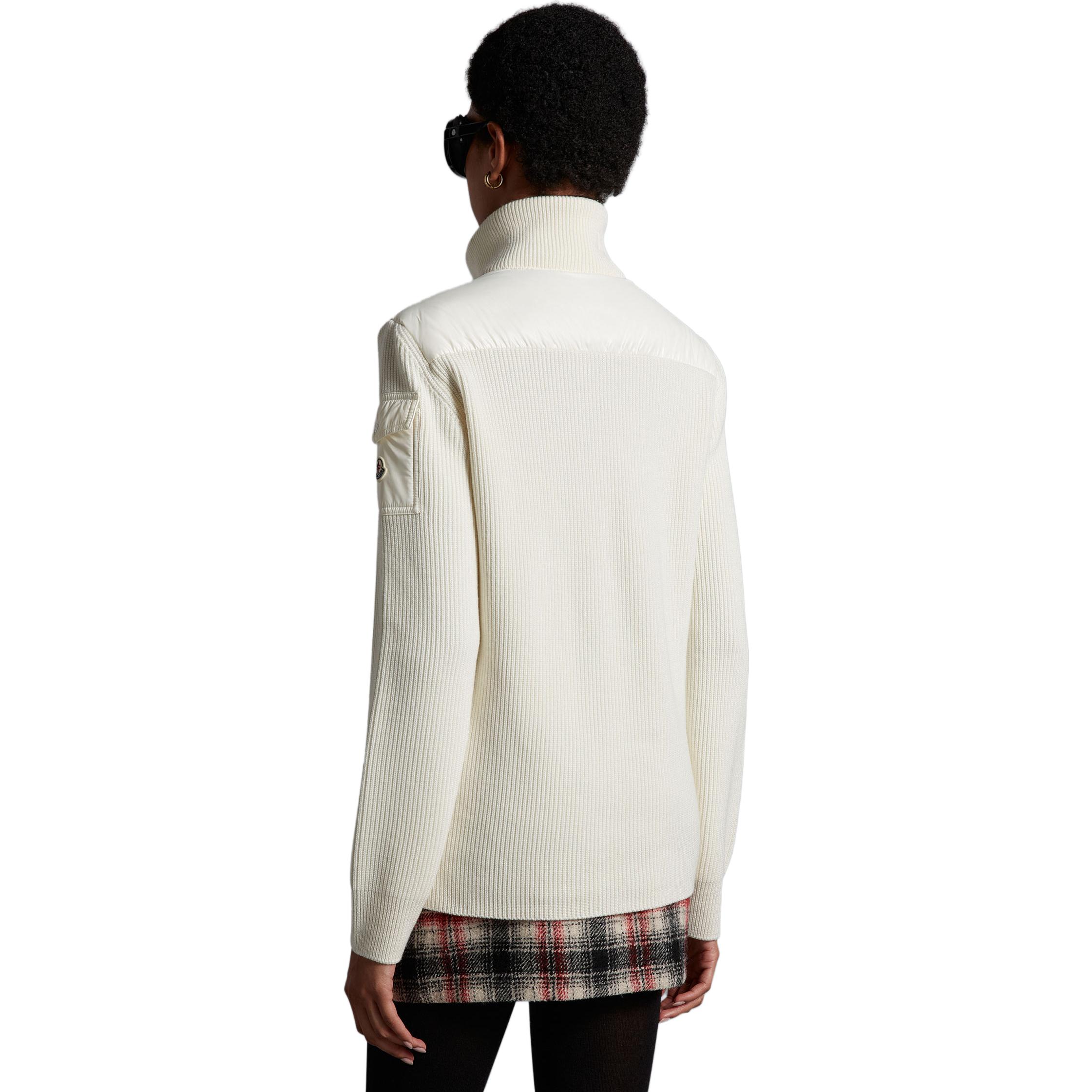 Sizing (W) 蒙克莱 MAGLIA CARDIGAN FW22 白色拉链短款冬季羽绒夹克 H20939B00026M1131034