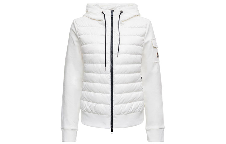 (Women) Moncler Maglia Logo Patch Hooded Down Jacket White 8G00028809DH032