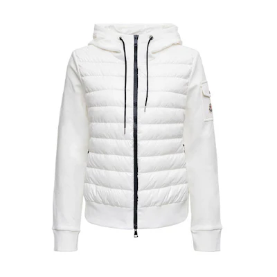 (Women) Moncler Maglia Logo Patch Hooded Down Jacket White 8G00028809DH032