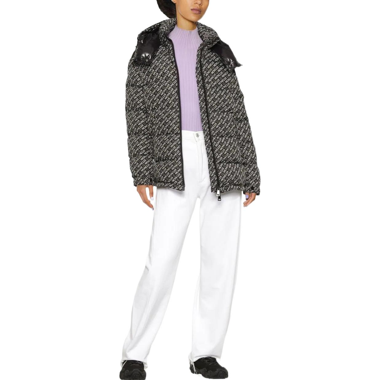 (Women) Moncler Maire FW22  Black Logo Print Hooded Puffer Jacket. H20931A00149596CF999 圖 3