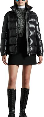 (W) 몽클레르 마이르 블랙 숏 후드 스키 다운 재킷. I20931A0014268950999 Purchase (W) 몽클레르 마이르 블랙 숏 후드 스키 다운 재킷. I20931A0014268950999