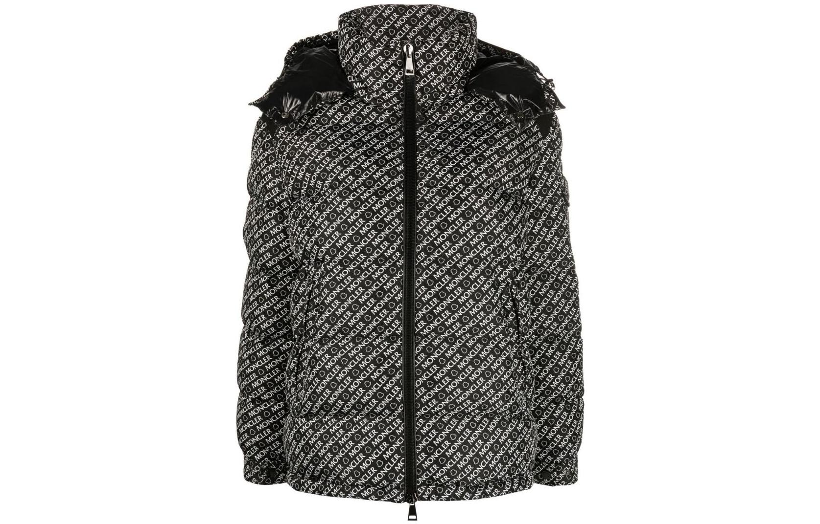 (Women) Moncler Maire SS22  Short Puffer Jacket Black Winter Warm Logo Print. H20931A00149596CFF90