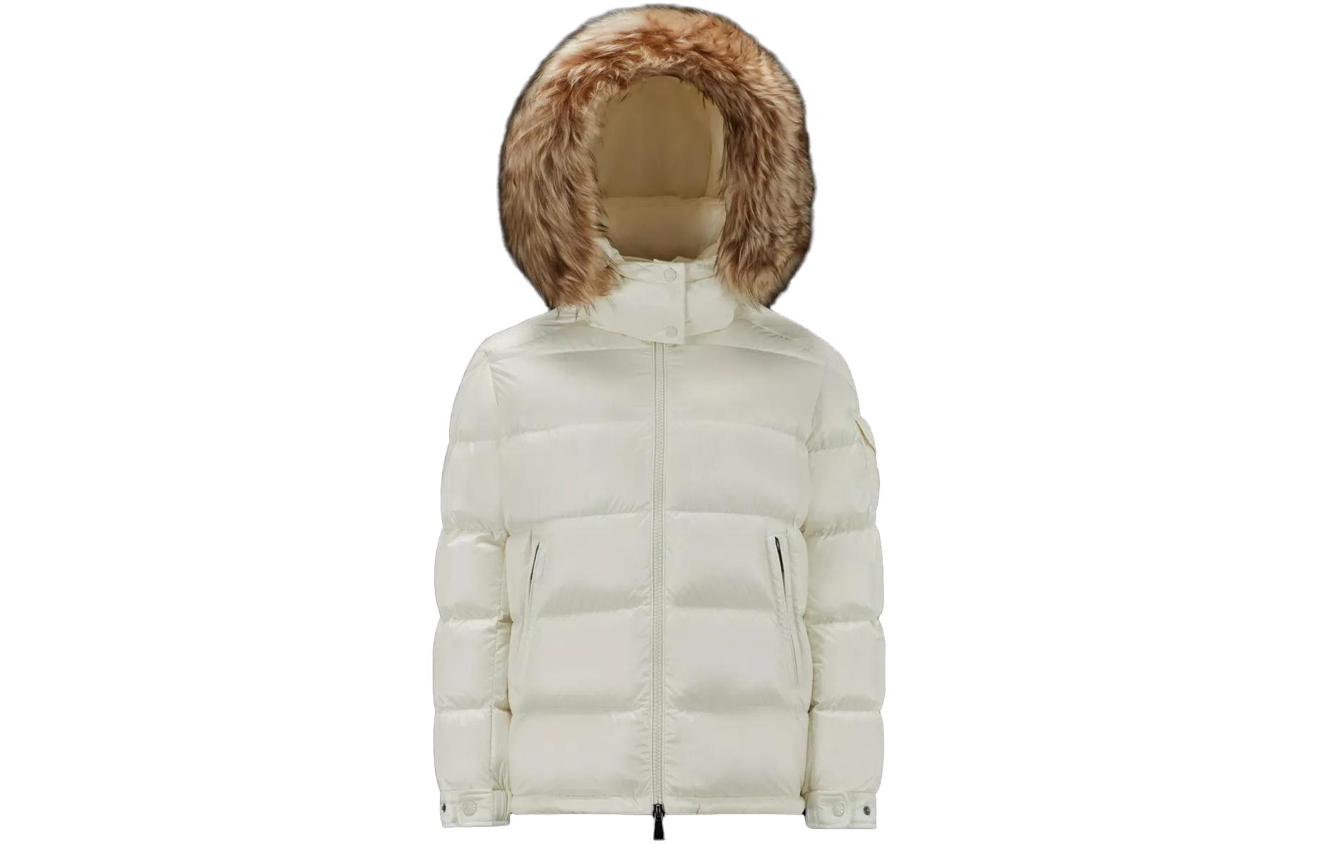 (Women) Moncler Mairefur  White Down Jacket with Detachable Hood and Zipper. I20931A00187595ZZ034 圖 2