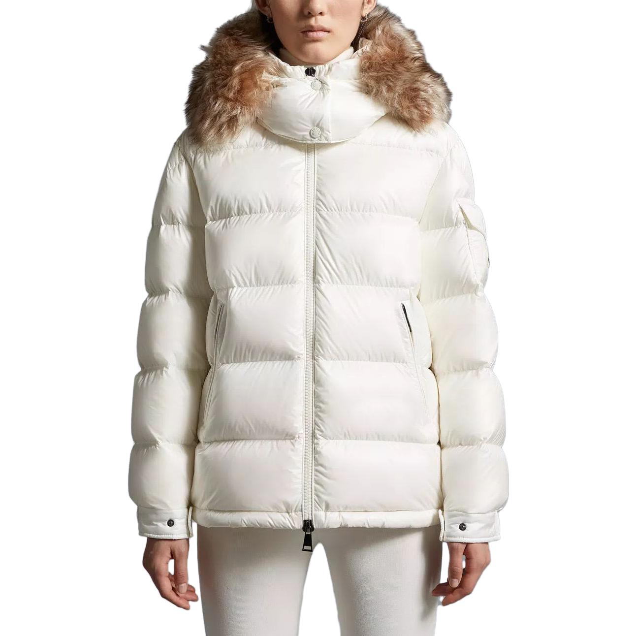 (Women) Moncler Mairefur  White Down Jacket with Detachable Hood and Zipper. I20931A00187595ZZ034 圖 3