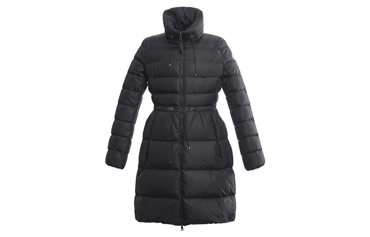 (Women) Moncler MALBAN Black Long Down Jacket with Logo Detail. 1C54900C0230999