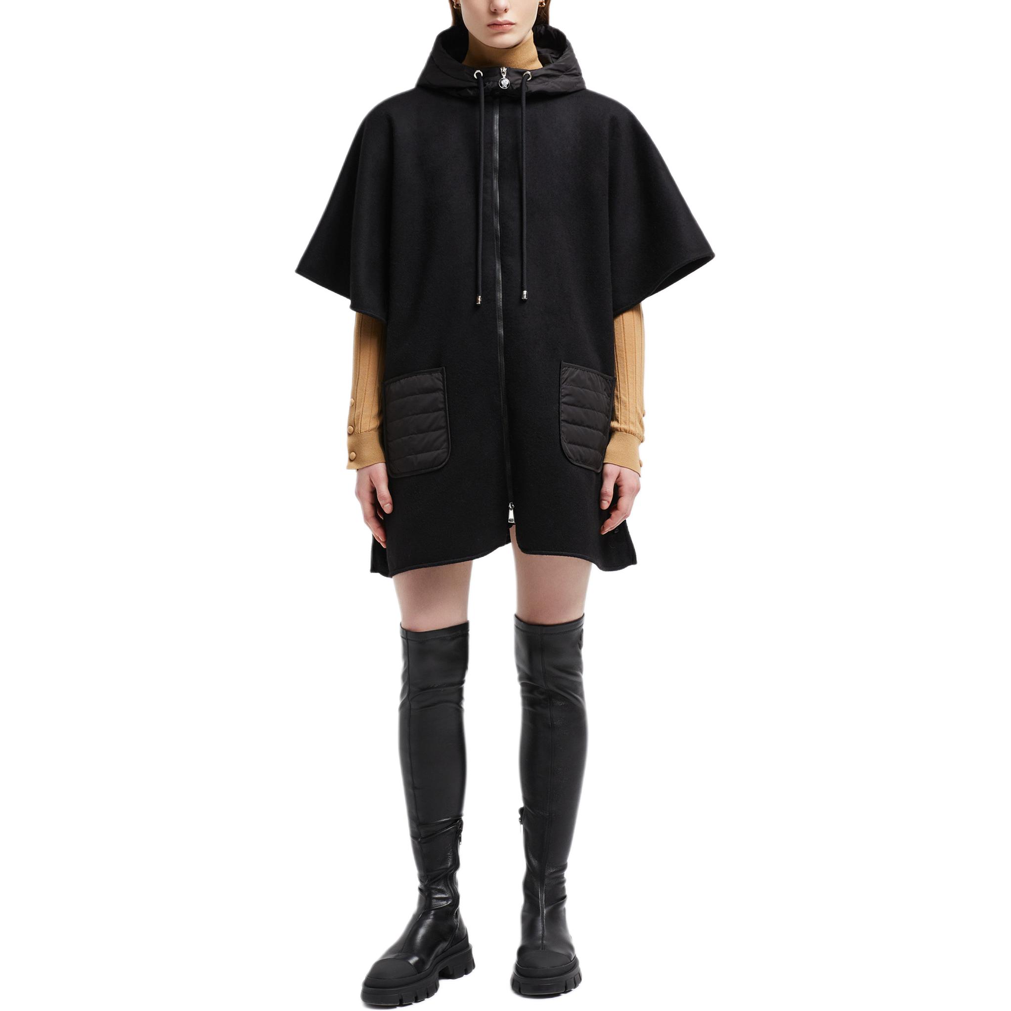 Lookbook (W) Moncler Mantella Capa con Capucha Cremallera Negra. J20933G000030U261999