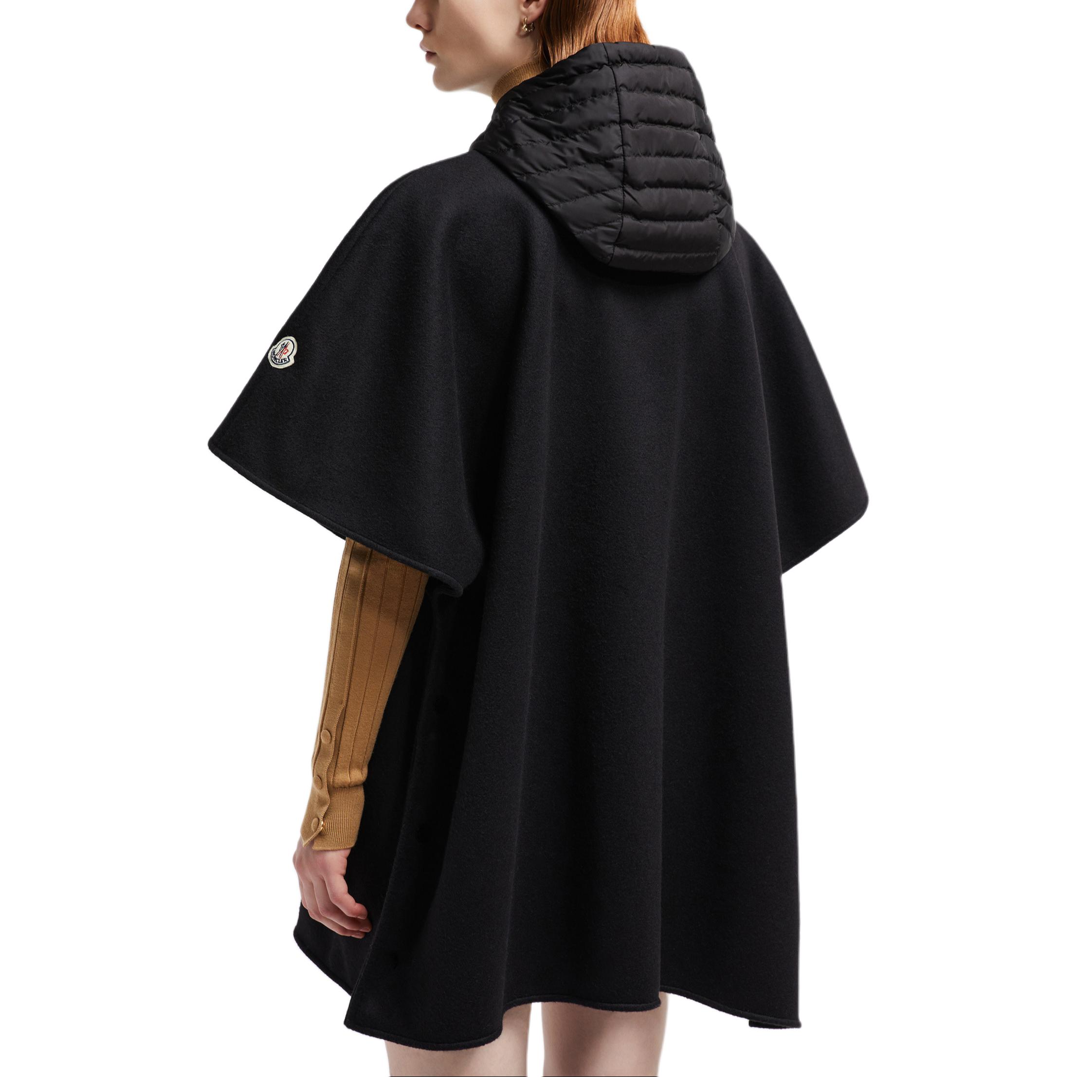 Shop (W) Moncler Mantella Capa con Capucha Cremallera Negra. J20933G000030U261999
