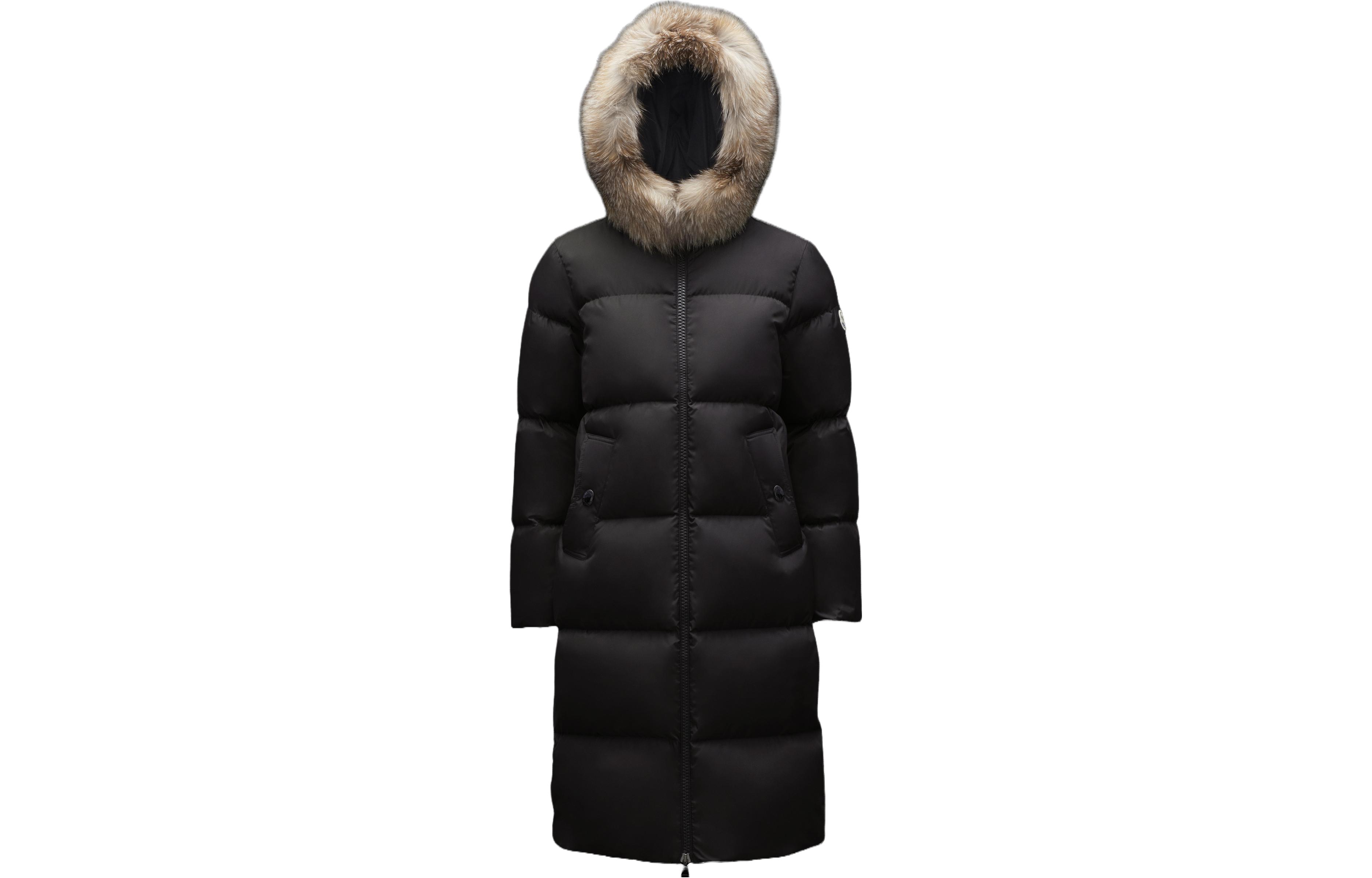 (Women) Moncler Marrionnier  Long Down Jacket Black Hooded Solid Color. I20931C0003354155999