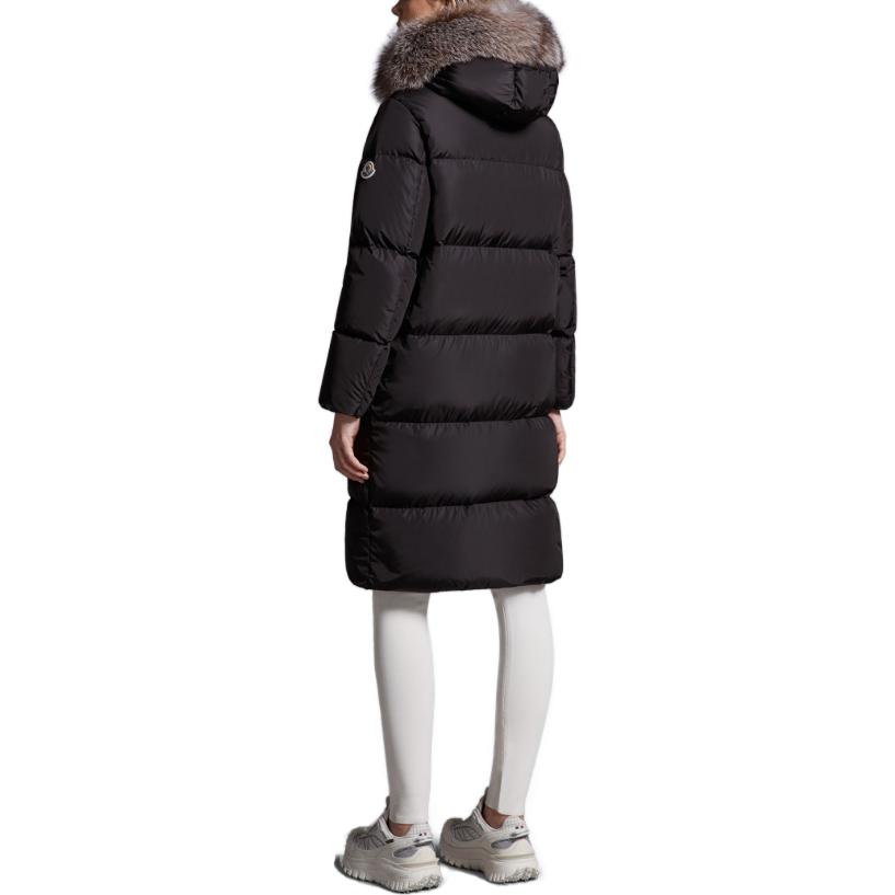 Shop (W) 몽클레르 마리오니에 롱 다운 재킷 블랙 후드 솔리드 컬러. I20931C0003354155999