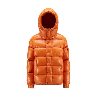 (Women) Moncler Maya FW22 Orange Hooded Zip Puffer Jacket Short-Length H20931A001535969T330