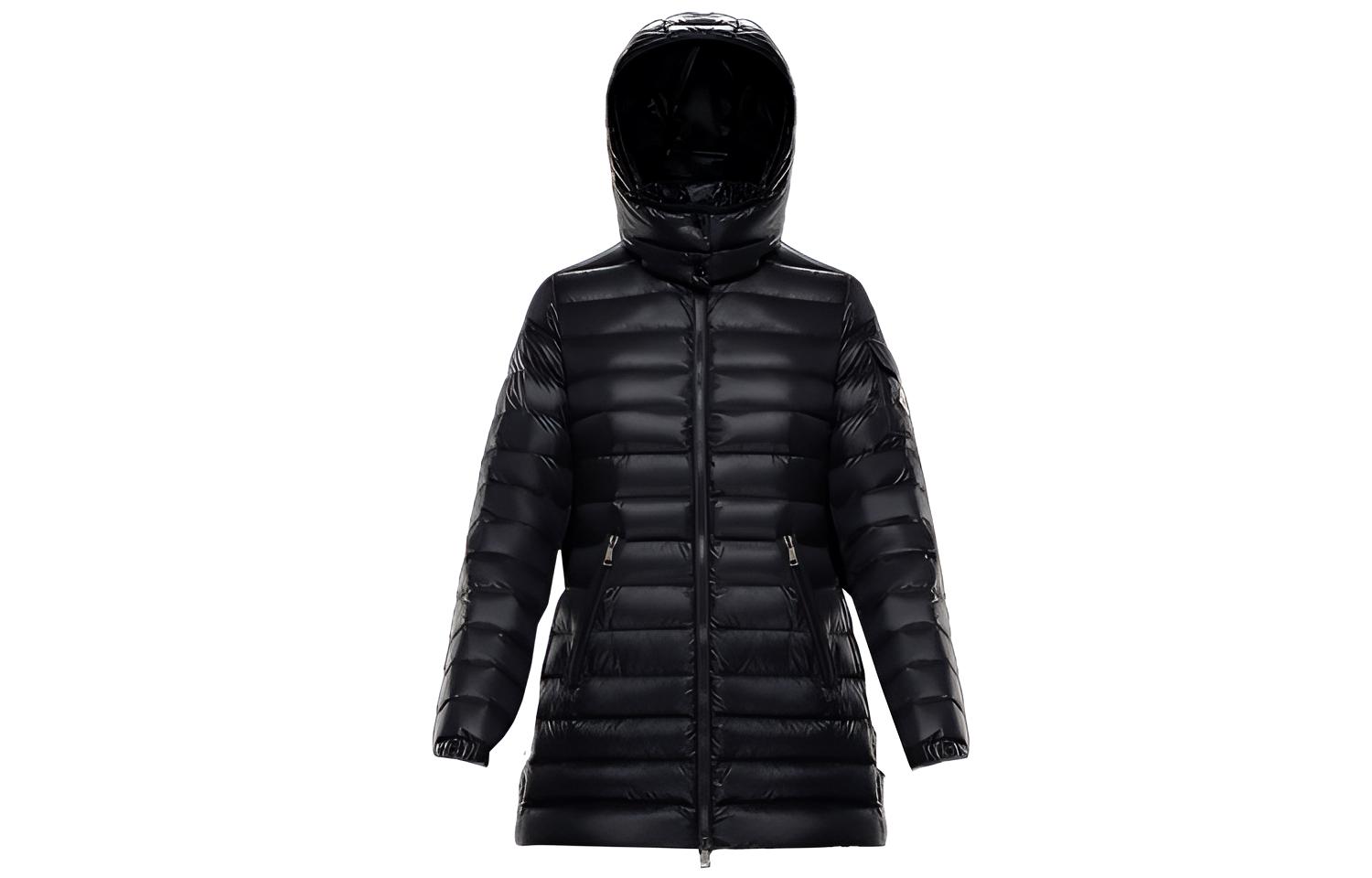(Women) Moncler Menthe Winter Down Jacket with Logo Hooded Black 0931C10000C0070999