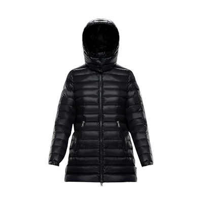 (Women) Moncler Menthe Winter Down Jacket with Logo Hooded Black 0931C10000C0070999