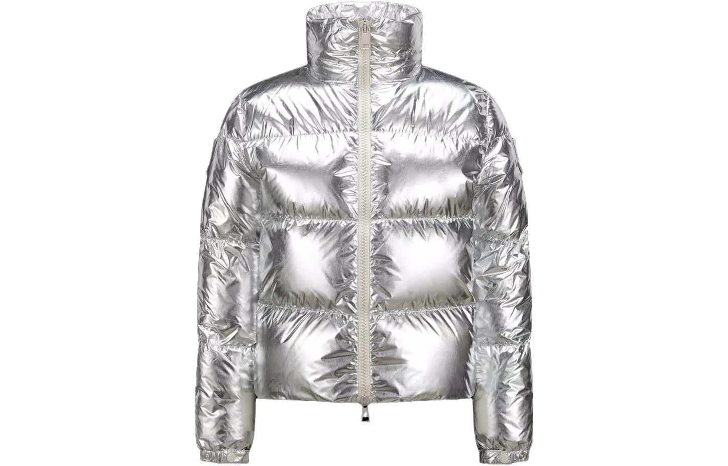 (Women) Moncler Meuse Silver Zip-Up High Collar Long Sleeve Down Jacket . I20931A00058596WHM93