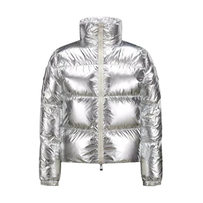 (Women) Moncler Meuse Silver Zip-Up High Collar Long Sleeve Down Jacket . I20931A00058596WHM93