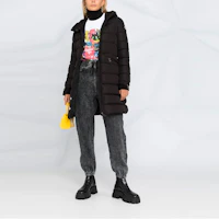Lookbook (W) Moncler連帽中長版羽絨外套冬季黑色 F20931C56300C0063
