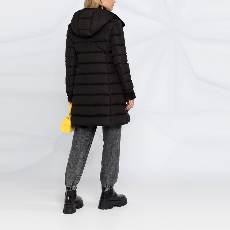 Shop (W) Moncler連帽中長版羽絨外套冬季黑色 F20931C56300C0063