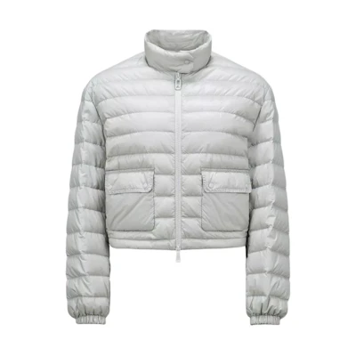 (Women) Moncler Morelans Light Grey Down Jacket with Zip and Stand Collar. J10931A000465964A91Y