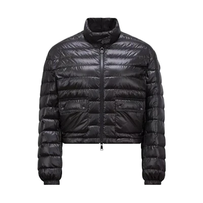 (Women) Moncler Morelans Short Puffer Jacket Black with Pocket and Zip Front. J10931A000465964A999