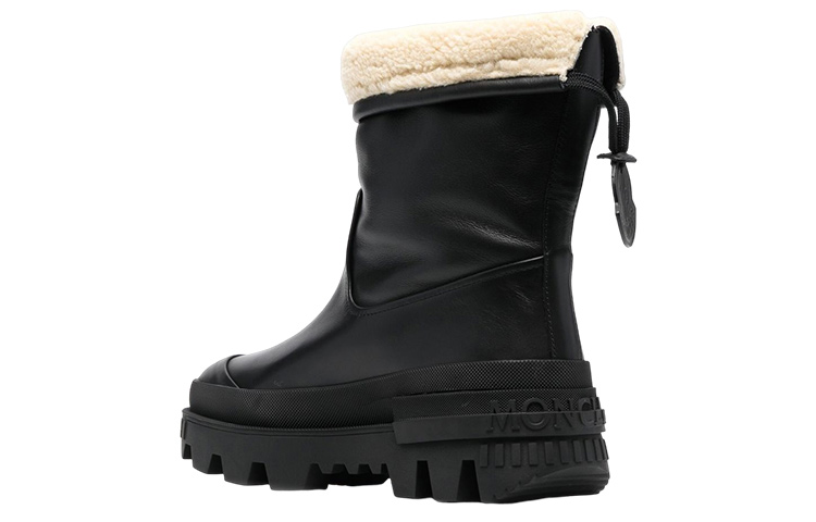 (W) Moncler Moscova Faux Fur-Trimmed Leather Ankle Boot 'Black' 圖 3