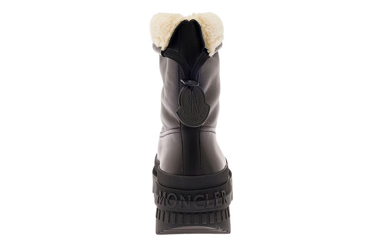 (W) Moncler Moscova Faux Fur-Trimmed Leather Ankle Boot 'Black' 圖 4