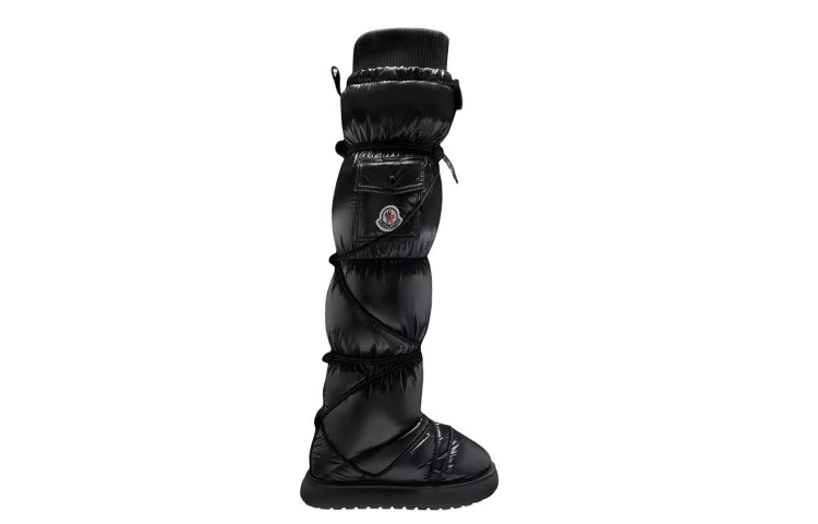Order (W) Moncler Sepatu Bot Tinggi Salju Nilon 'Lacquered Black' I209B4H00040M3428999