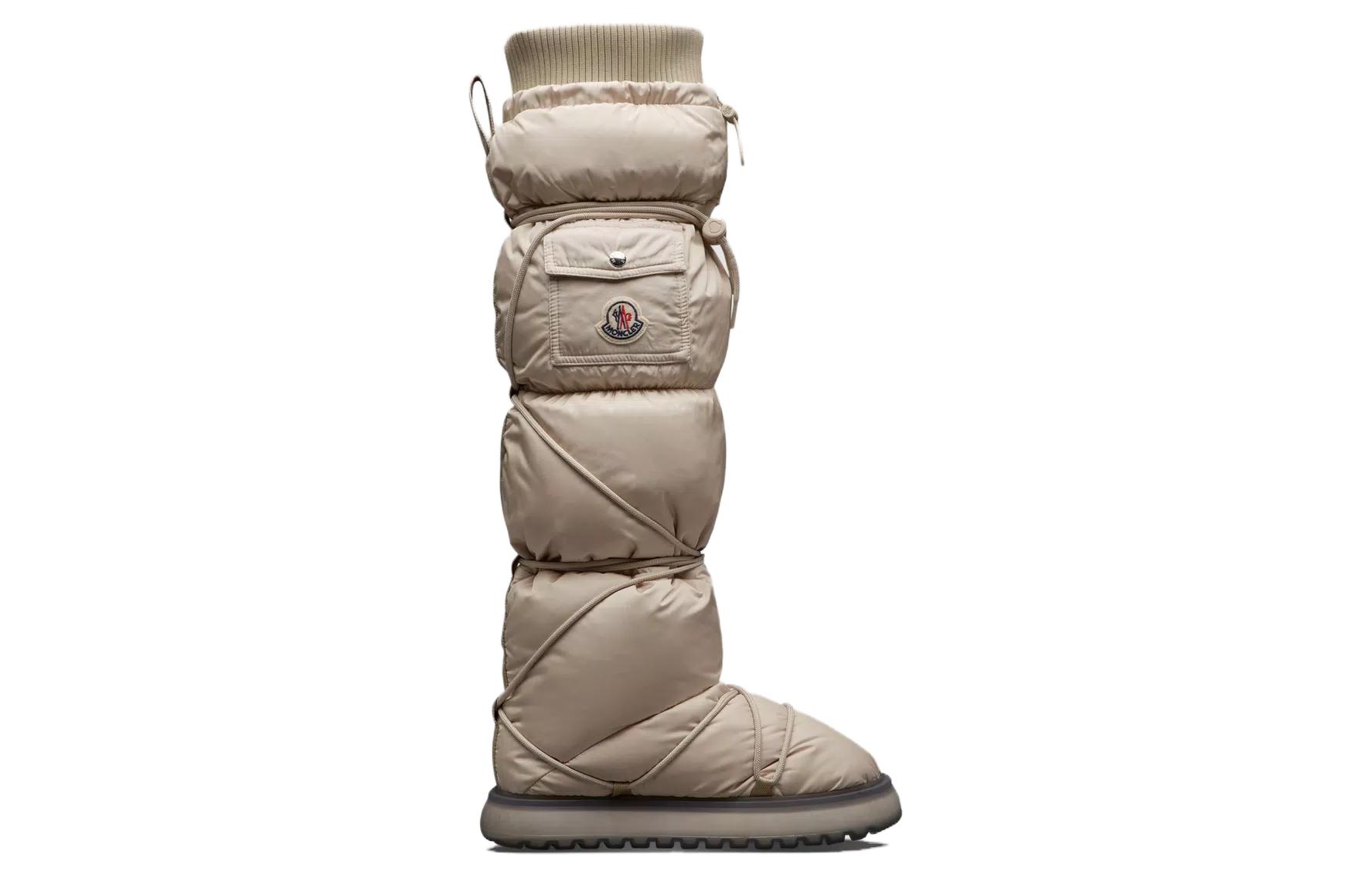 Order (W) Moncler尼龙圆头系带高筒雪地靴'浅棕色' I209B4H00040M3721268