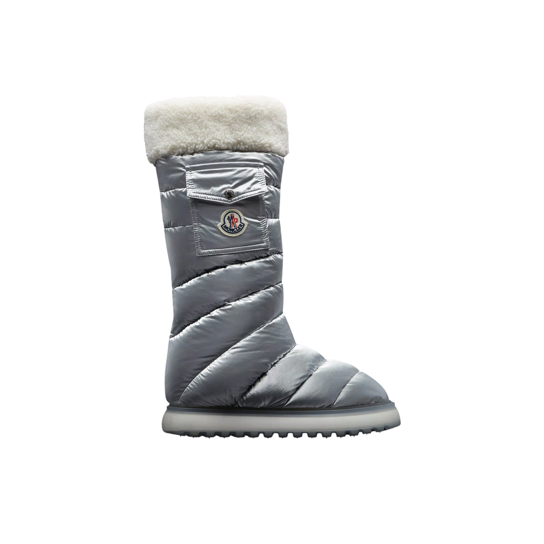 (Women) Moncler Nylon Round Toe Mid-Cut Snow Boots 'Grey' H209B4H00010M1935900